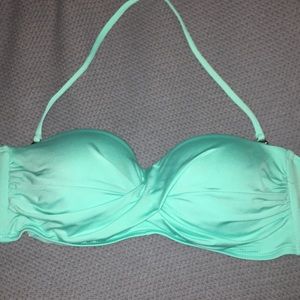Bandeau bikini top with removable straps